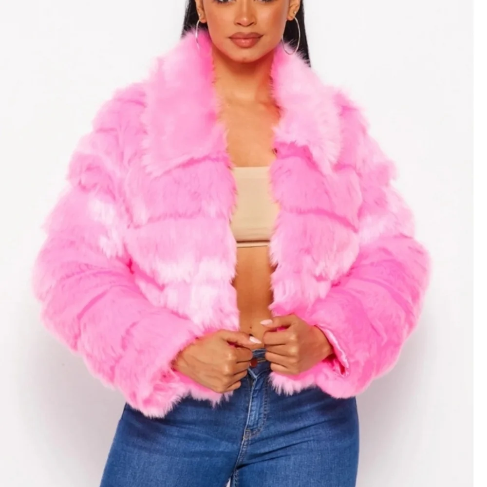 Pink Faux Fur Jacket - Picture 3 of 5